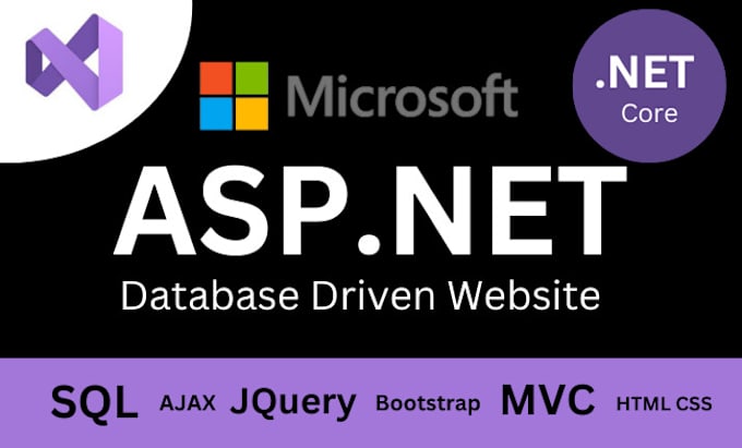 Gig Preview - Create web application in c sharp asp dot net core mvc, jquery, angular and sql