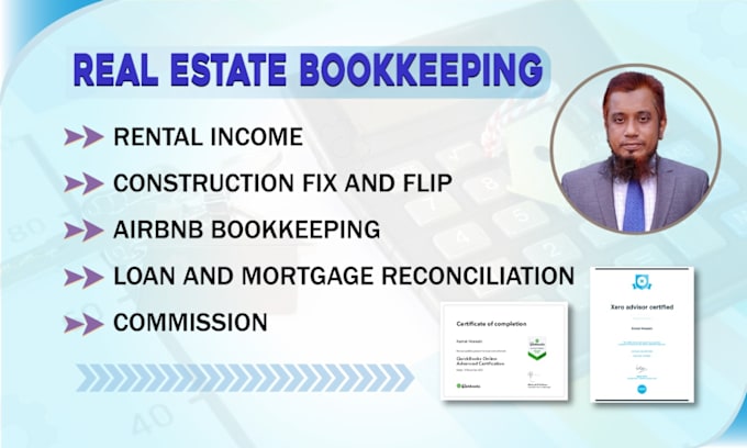 Gig Preview - Do real estate agent bookkeeping real estate rental flip properties