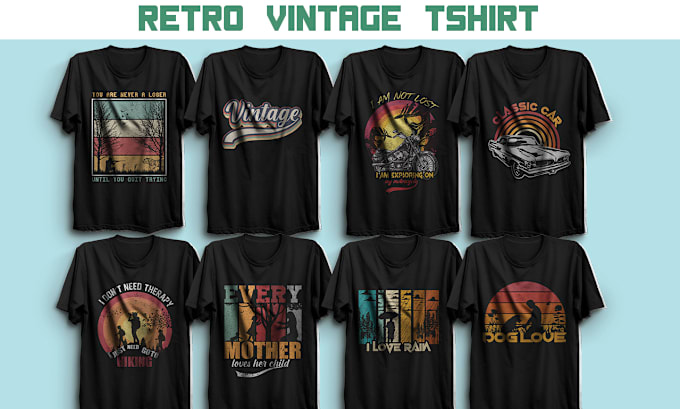 Gig Preview - Design custom retro and vintage graphic tshirt  for pod