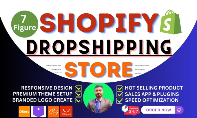 Gig Preview - Build shopify dropshipping store design and shopify redesign