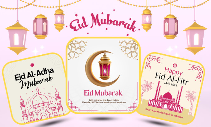 Gig Preview - Create a eid mubarak  videos unique style and posters