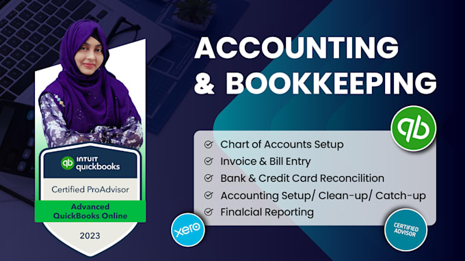 Gig Preview - Do bookkeeping, clean up and reconciliation in  quickbooks, xero