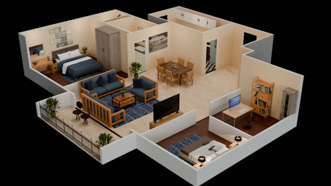 Gig Preview - Create 2d to 3d floor plan with fast delivery