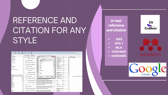 Gig Preview - Add references or citations using mendeley and endnote