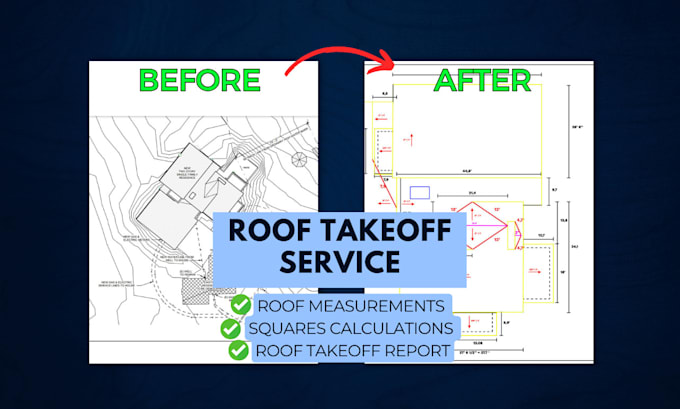 Gig Preview - Help hvac contractors with roof takeoffs and simplified blueprints