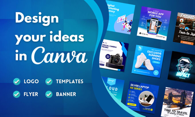 Gig Preview - Design social media posts, instagram post, logo, templates with canva