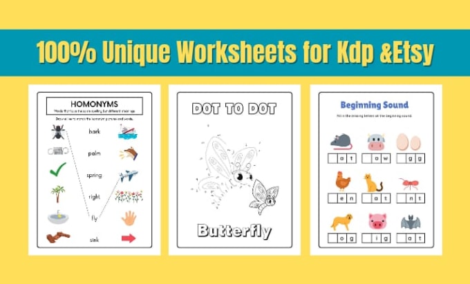 Gig Preview - Design kids activity books,kids worksheets for kdp