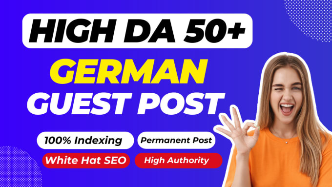 Gig Preview - Do SEO backlinks through german guest posts on high da sites