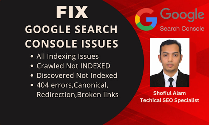 Gig Preview - Fix google search console indexing errors wordpress shopify wix indexing issue