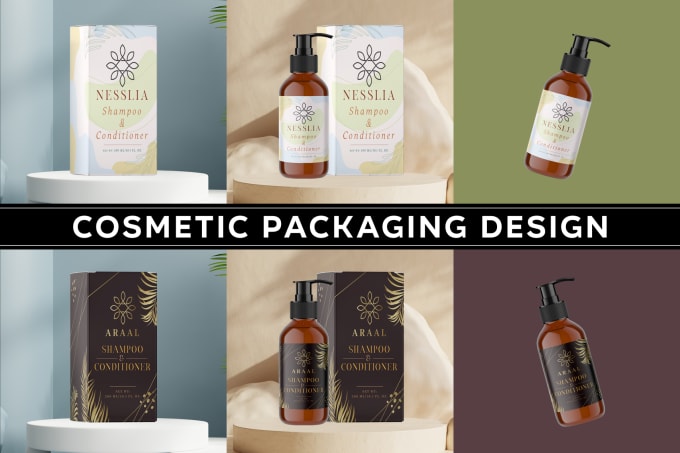 Gig Preview - Do cosmetics box packaging, serum label, beauty oil packaging, and box design