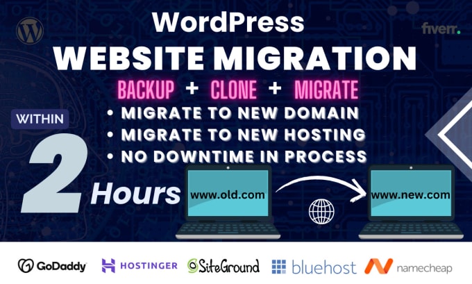 Gig Preview - Migrate , backup and clone wordpress website