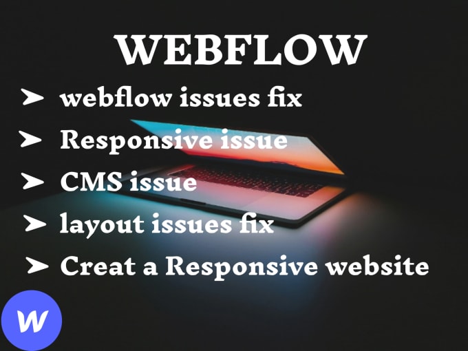 Gig Preview - Fix webflow website issues, responsive and layout issues with webflow expert