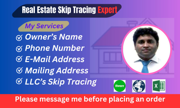 Gig Preview - Provide skip tracing service for real estate skip tracing