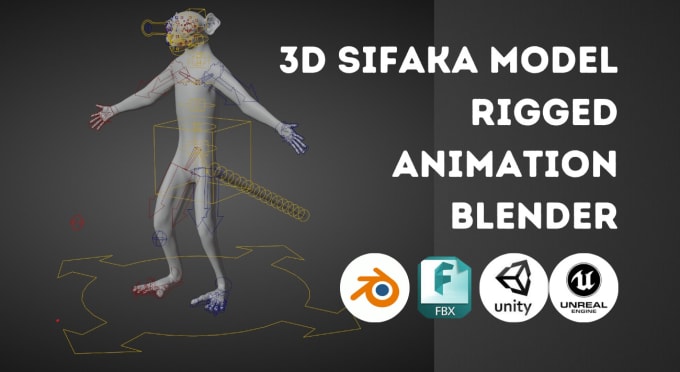 Gig Preview - Rig 3d animal model stylized character 3d creature for unity ue4 ue5 animation