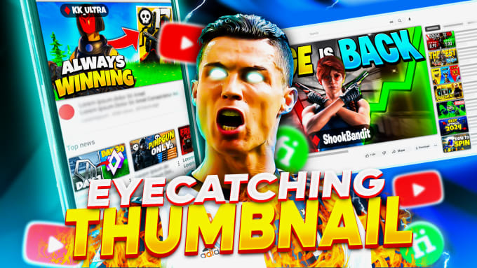 Gig Preview - Design eye catchy and viral youtube gaming thumbnails