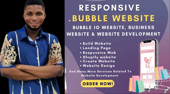 Gig Preview - Create website, bubble website, bubble developer, bubble io and responsive web