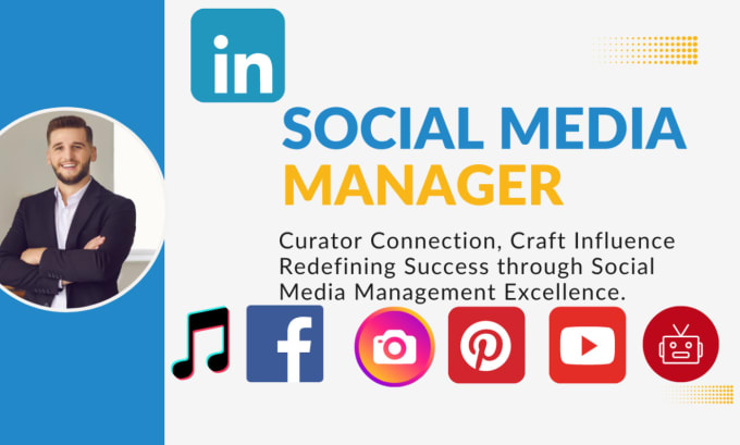 Gig Preview - Linkedin social media manager, create and post content