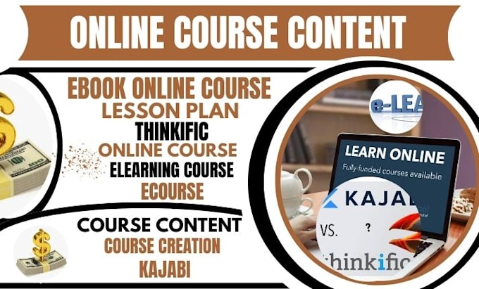 Gig Preview - Create online course creation, course content, course curriculum on thinkific