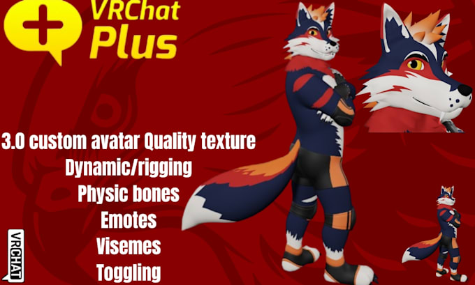 Gig Preview - Create high quality 3d vrc avatar, 3d furry model, vrchat avatar,