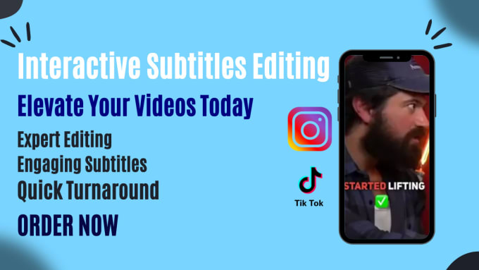 Gig Preview - Elevate your insta reels and tiktoks with interactive subtitles