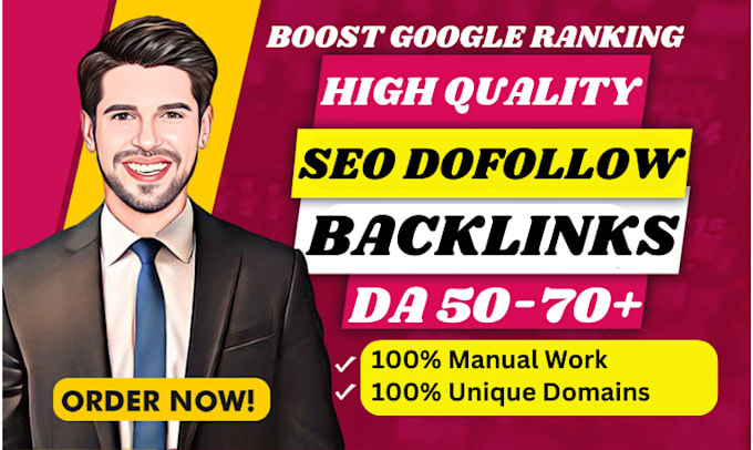 Gig Preview - Create high authority dofollow white hat SEO backlinks for google ranking