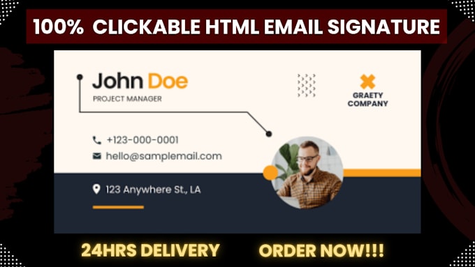 Gig Preview - Code email signature HTML, clickable HTML email signature within 2 hours