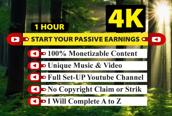 Gig Preview - Create youtube channel with 4k 50 relaxation and meditation music video