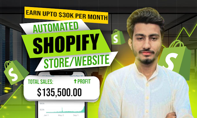 Gig Preview - Build an automated dropshipping shopify store,shopify automation,shopify website