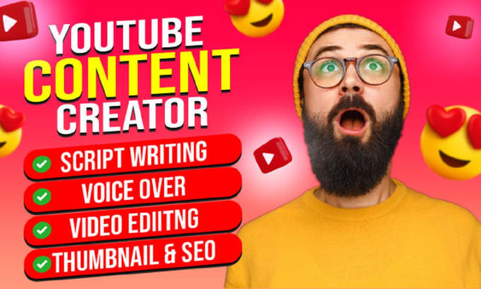 Gig Preview - Be your you tube video content creator and do youtube automation