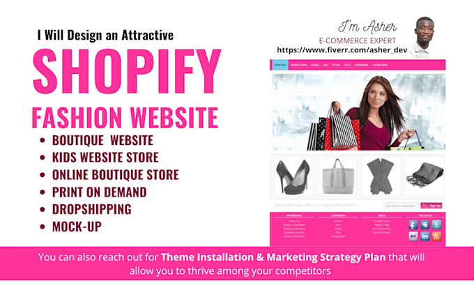 Gig Preview - Shopify fashion store, clothing store ,fashion website or shopify website