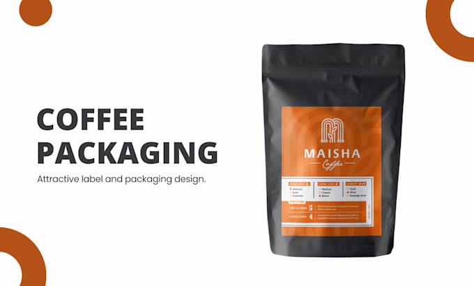 Gig Preview - Design coffee packaging, coffee label, coffee bag and logo