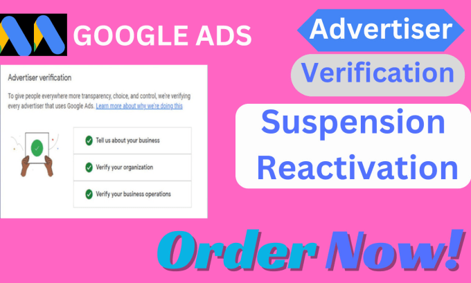 Gig Preview - Do fix suspended google ads and adwords advertiser verification