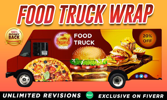 Gig Preview - Create a food truck wrap, trailer wrap,  truck or car wrap design