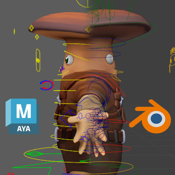 Gig Preview - Rig your 3d character in blender or maya game ready