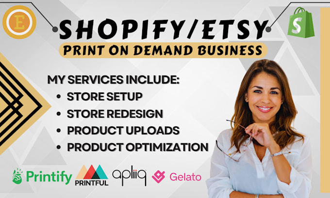 Bestseller - setup etsy shopify print on demand etsy digital product print on demand printify