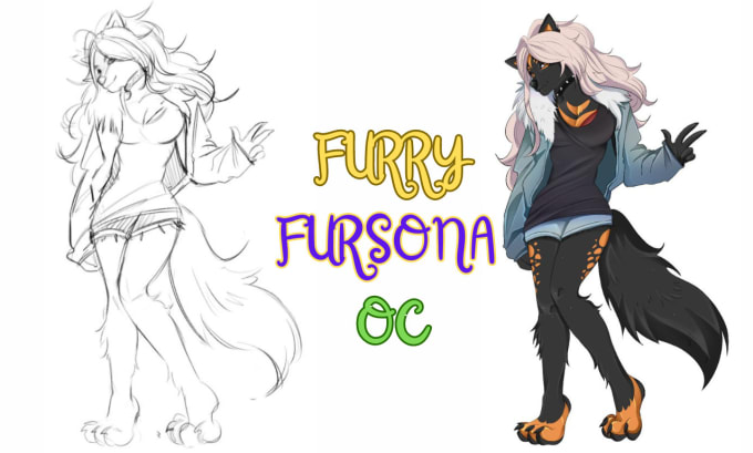 Gig Preview - Draw furry fursona, furry nsfw, furry reference sheet, furry art, oc, fursona