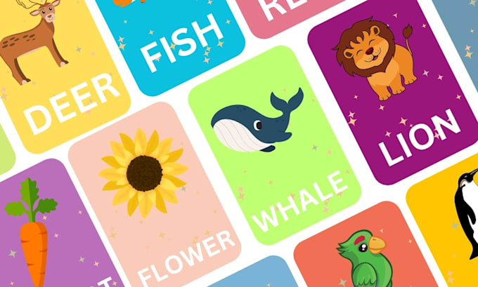 Gig Preview - Create flash and learning cards for kids