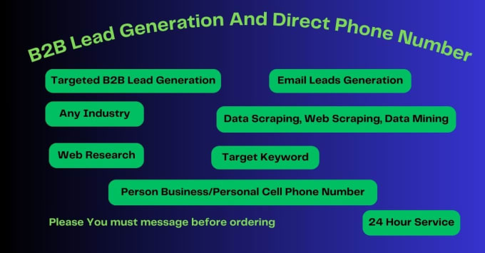 Gig Preview - Do direct phone number and email contact list building and b2b lead generation