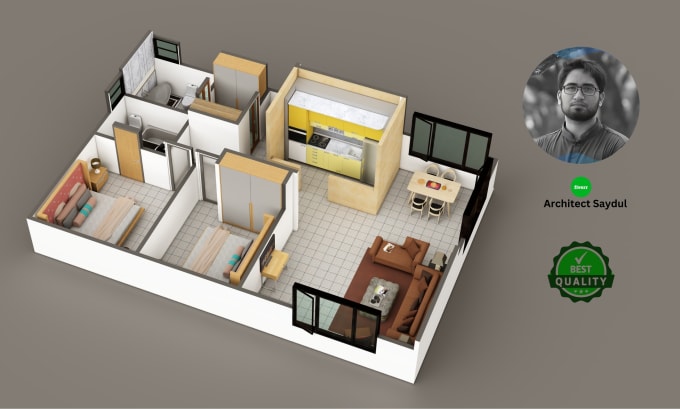 Bestseller - make 3d floorplan,2d floorplan with rendering 24 hours