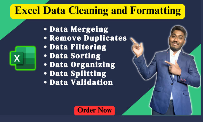 Gig Preview - Do ms excel data cleaning and formatting upto 3000 rows