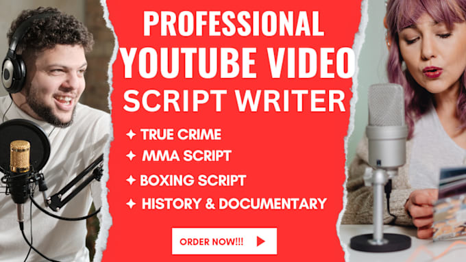 Gig Preview - Write quality youtube video script on true crime, finance, history, video script