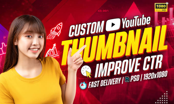 Gig Preview - Design a mind blowing youtube thumbnail for customer