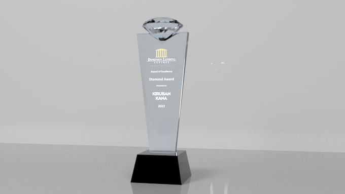 Gig Preview - Design 3d trophy and award