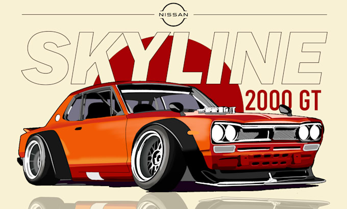 Gig Preview - Draw vector illustration of your car of any vehicle with cool details