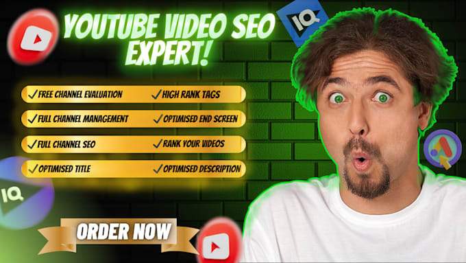 Gig Preview - Optimize SEO best for your youtube channel and videos