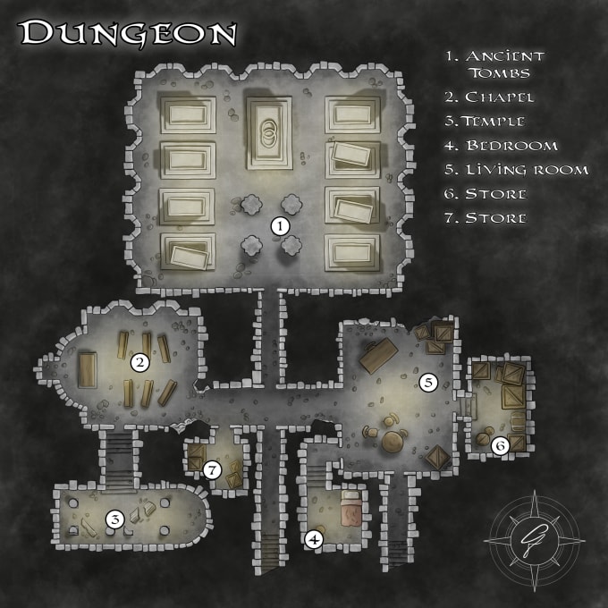 Gig Preview - Draw the perfect dungeon for your dnd and rpg sessions