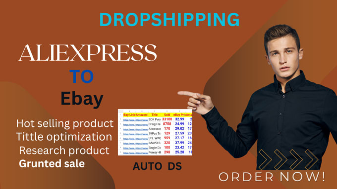 Gig Preview - Do aliexpress to ebay dropshipping