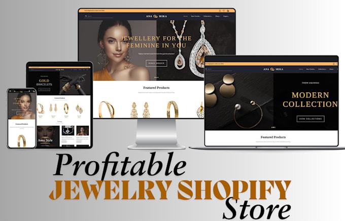 Gig Preview - Jewelry store jewelry website jewelry shopify store jewelry shopify website