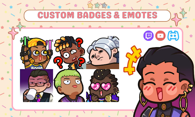 Gig Preview - Make a custom twitch discord emotes or sticker for you