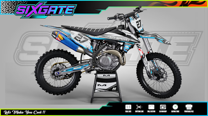 Gig Preview - Do graphic decal for your dirtbike, mx bikes, motocross, enduro and supermoto